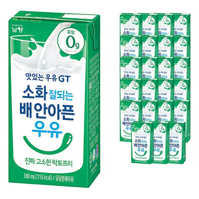 상품 이미지: 맛있는우유GT 소화 잘되는 배안아픈 우유 진짜 고소한 락토프리, 180ml, 24개