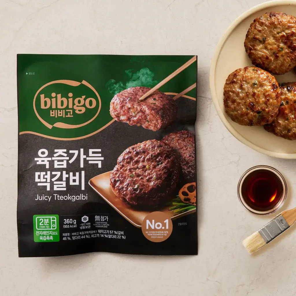 상품 이미지: [전자레인지2분 고기반찬] 비비고 냉동 육즙가득 떡갈비 360g, 3개