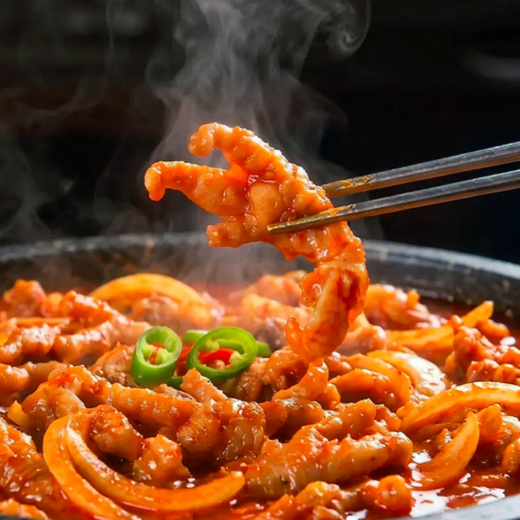 상품 이미지: 삼형제고기 무뼈 국물닭발 300g 뼈없는 매콤 불닭발 캠핑요리 야식 술안주 간편조리