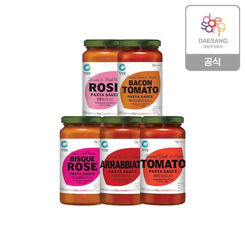 상품 이미지: 스파게티소스600g 5종(로제,베이컨토마토,아라비아따 외) 3개 골라담기