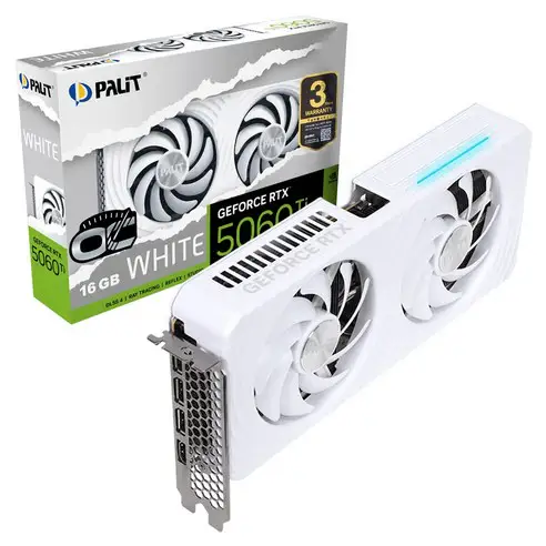 상품 이미지: PALIT 지포스 RTX 5060 Ti WHITE OC D7 16GB 이엠텍 그래픽카드