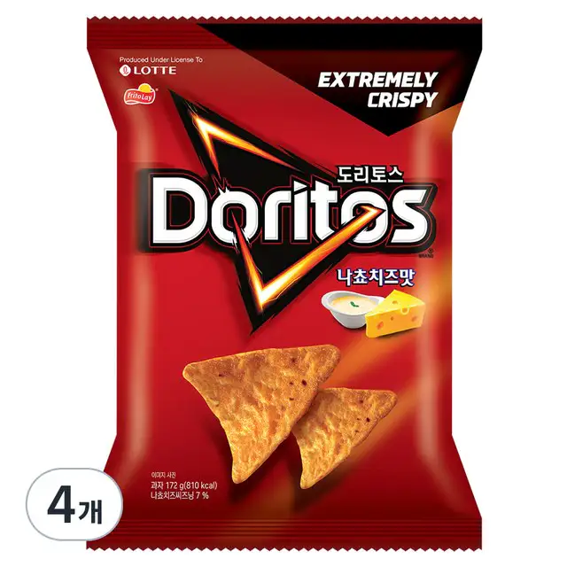 상품 이미지: 도리토스 나쵸치즈맛 과자, 172g, 4개