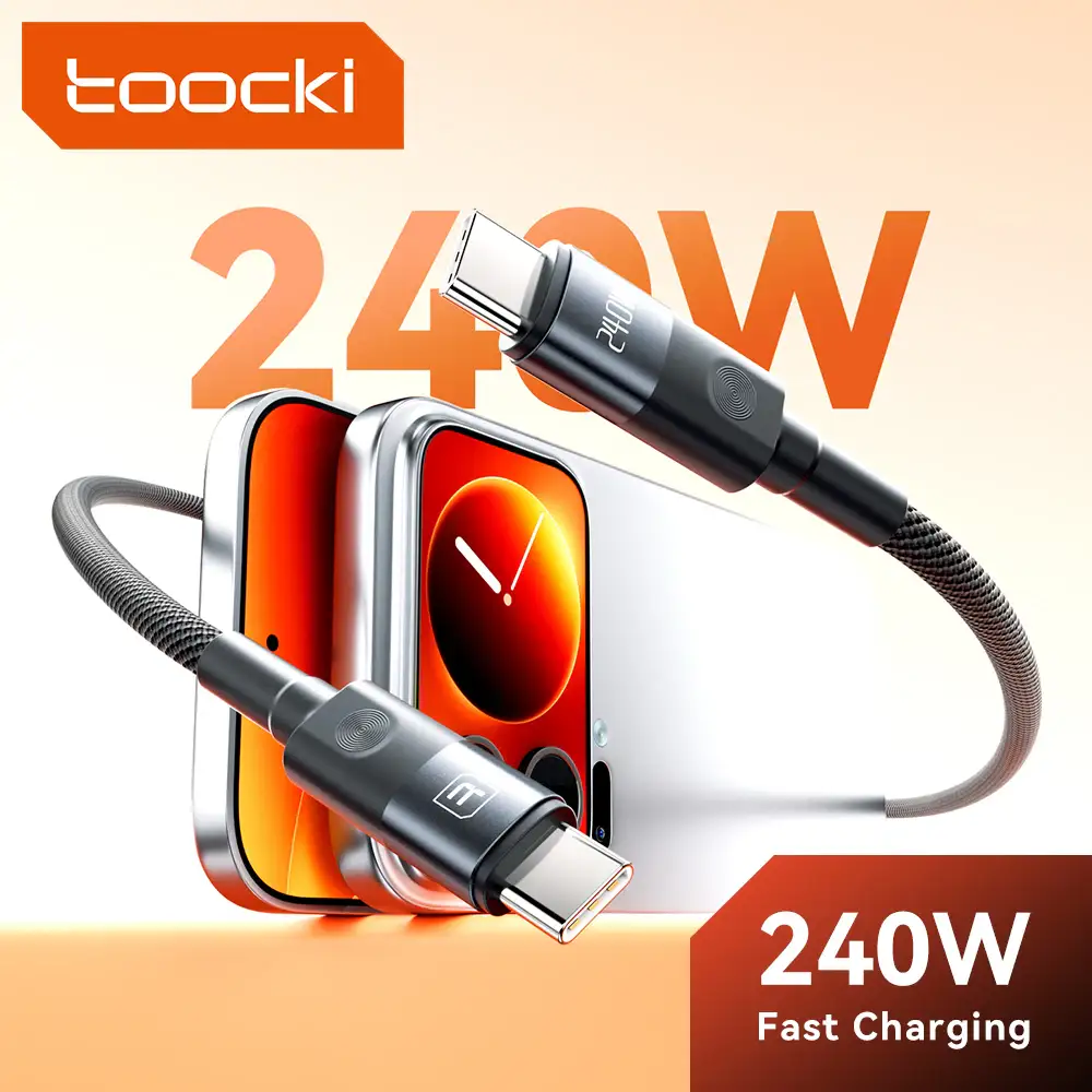 상품 이미지: 투키 240W USB C to Type C 케이블 PPS PD240W 초고속 충전 USB C 케이블 (샤오미, 맥북, 삼성 노트북용) 브레이디드 데이터 케이블