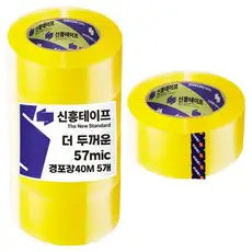 상품 이미지: 신흥테이프 박스테이프 경포장 57mic 투명 40m, 5개