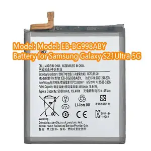 상품 이미지: 삼성 호환 갤럭시 호환 S21 울트라 5G 교체용 배터리 EB-BG998ABY 5000mAh