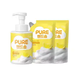 상품 이미지: 피죤 퓨어 핸드솝 레몬향 500ml, 1개 + 리필 450ml, 2개