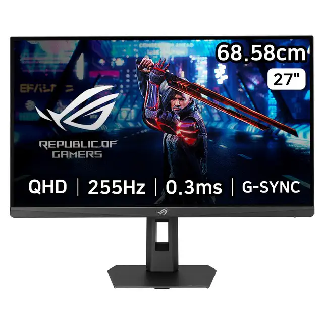 상품 이미지: 에이수스 QHD Fast IPS 255Hz. 0.3ms 400cd sRGB 133% DCI-P3 97% 멀티스탠드 ROG STRIX 게이밍 모니터