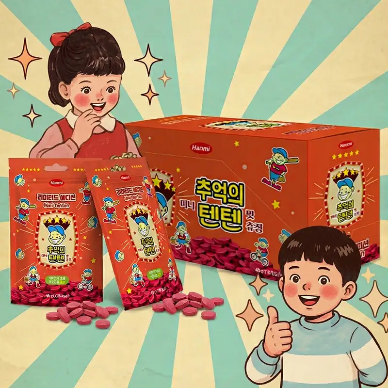 상품 이미지: 텐텐 맛 츄정 한미 추억의 텐텐 츄어블 멀티비타민 어린이영양제 40g 8개 (1BOX)