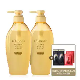 상품 이미지: 츠바키 프리미엄 볼륨 앤 리페어 샴푸 450ml 2개 + 츠바키 샤쉐 4매