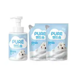 상품 이미지: 피죤 퓨어 핸드솝 코튼향 500ml, 1개 + 리필 450ml, 2개