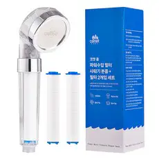 상품 이미지: 코멧 홈 파워수압 필터 샤워기 본품 + 필터 2개입, 1개, 실버