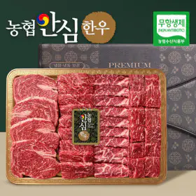 상품 이미지: 농협안심한우 프리미엄 1++ 한우선물세트 (꽃등심 200g+눈꽃로스 200g+보섭로스 200g+설깃로스 200g)