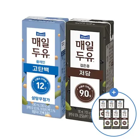 상품 이미지: *매일두유 검은콩+고단백 혼합구성 190ml 총48팩+검은콩 6팩증정