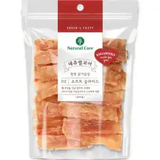 상품 이미지: 네츄럴코어 강아지 소프트 슬라이스 건조 간식, 닭가슴살, 180g, 1개