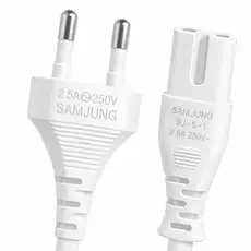 상품 이미지: 삼정 국산 AC 8자 백색 코드 화이트 전원케이블, 2m, 1개