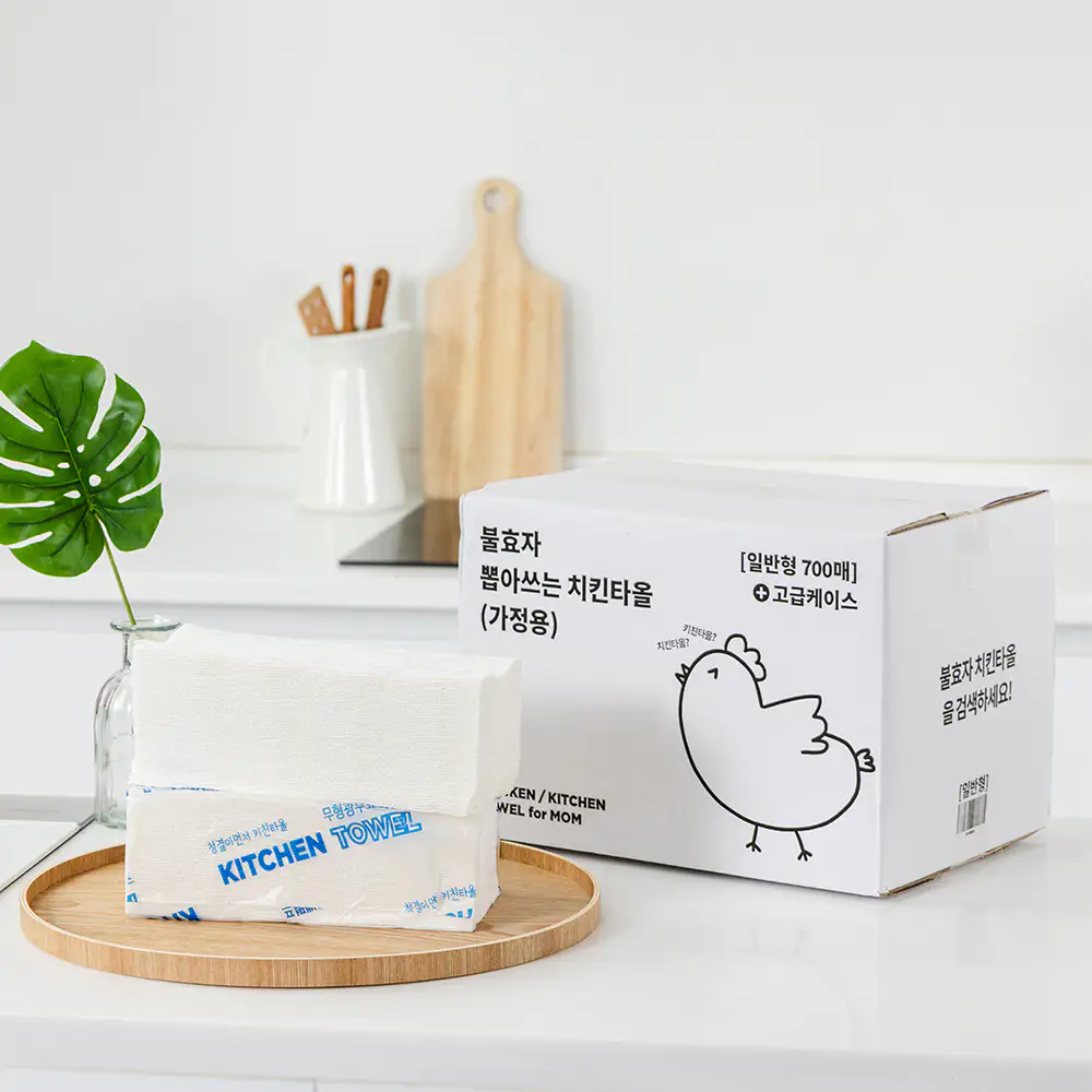 상품 이미지: 불효자 뽑아쓰는 키친타올 국산 무표백 무형광 리필 대용량 100매 8개 주방용