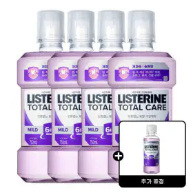 상품 이미지: 리스테린 토탈케어 마일드 750ml 4개 + 리스테린 토탈케어 마일드 100ml 1개 증정