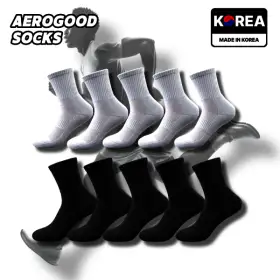 상품 이미지: (5+5켤레)에브리굿 에어로굿 스포츠 러닝 중목 매쉬 양말 5켤레 국내생산 10켤레 발등 매쉬 여름 양말