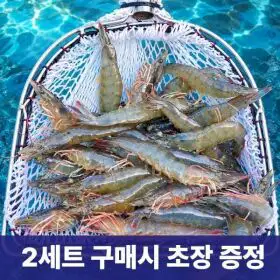 상품 이미지: (신선집중) 국내산 제철 흰다리 왕 새우 대하 생물 횟감가능 1kg 27미내외 2세트 주문시 초장 + 600원 할인