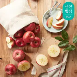 상품 이미지: 상큼한 홍로햇사과 아삭아삭   4kg(25~30과)가정용/꼬마크기/상처과/상큼한 맛 아삭아삭 식감