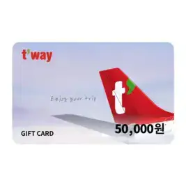 상품 이미지: (4.3% 할인) 트리아 기프트카드 5만원권(구 티웨이항공)