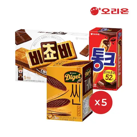 상품 이미지: 비쵸비(125g)x5개+통크(45g)x5개 +다이제씬(84g)x5개