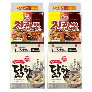 상품 이미지: 오뚜기 닭한마리 칼국수 2팩+진짬뽕 2팩(총16개입)