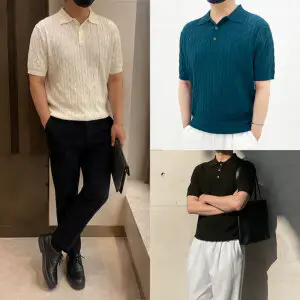 상품 이미지: 남자 남성 여름 반팔 카라티 니트 티셔츠 케이블 데일리 기본핏 6color 리젠트 반팔 카라티 라클제