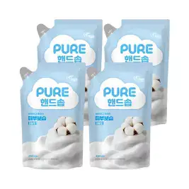 상품 이미지: 피죤 퓨어 핸드솝 450ml 리필 코튼향, 4개