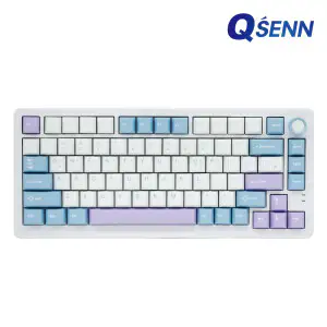 상품 이미지: :큐센 QSENN Q75 PBT 풀윤활 가스켓 유무선 기계식 키보드 블루퍼플 (저소음 바다소금축)