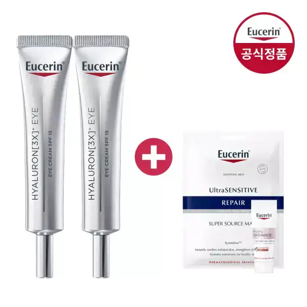 상품 이미지: 유세린 하이알루론 3X 아이크림 15ml 2개 +(증)일루미네이팅 세럼 7ml+마스크팩