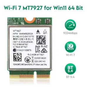 상품 이미지: EDUP MT7927 WiFi 7 트라이 밴드 무선 어댑터 24G 5G 블루투스 MU-MIMO 윈도우11 노트북용 인텔 및 AMD 호
