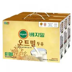 상품 이미지: 베지밀 오트밀 두유 190ml x 24 x 3 72개 팩 고소한 진한 귀리 건강 간식