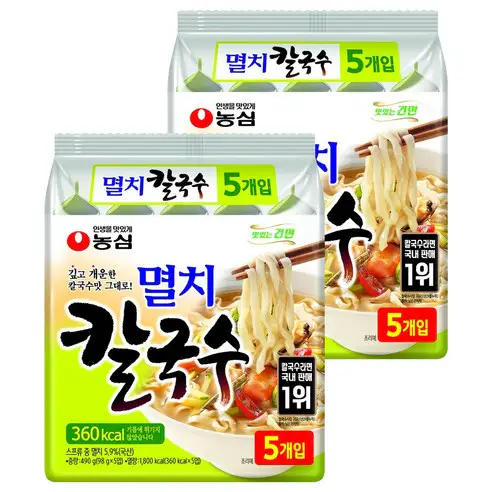 상품 이미지: 농심 멸치 칼국수, 98g, 10개
