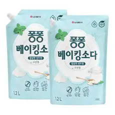 상품 이미지: 퐁퐁 베이킹소다 주방세제 깔끔한 민트향 리필형, 1.2L, 2개