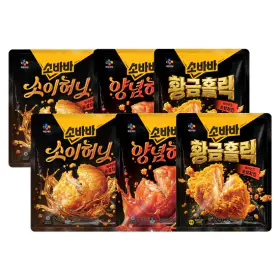 상품 이미지: CJ제일제당 고메 소바바 순살치킨  240g x6개 (소이허니 2개 + 양념 2개 + 황홀순살 2개)