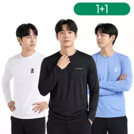 상품 이미지: 1+1 2장 베이직 긴팔 라운드티셔츠