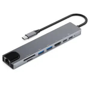 상품 이미지: 8포트 USB3.0 유선랜 멀티허브 DEX미러링 HUB8C-Y