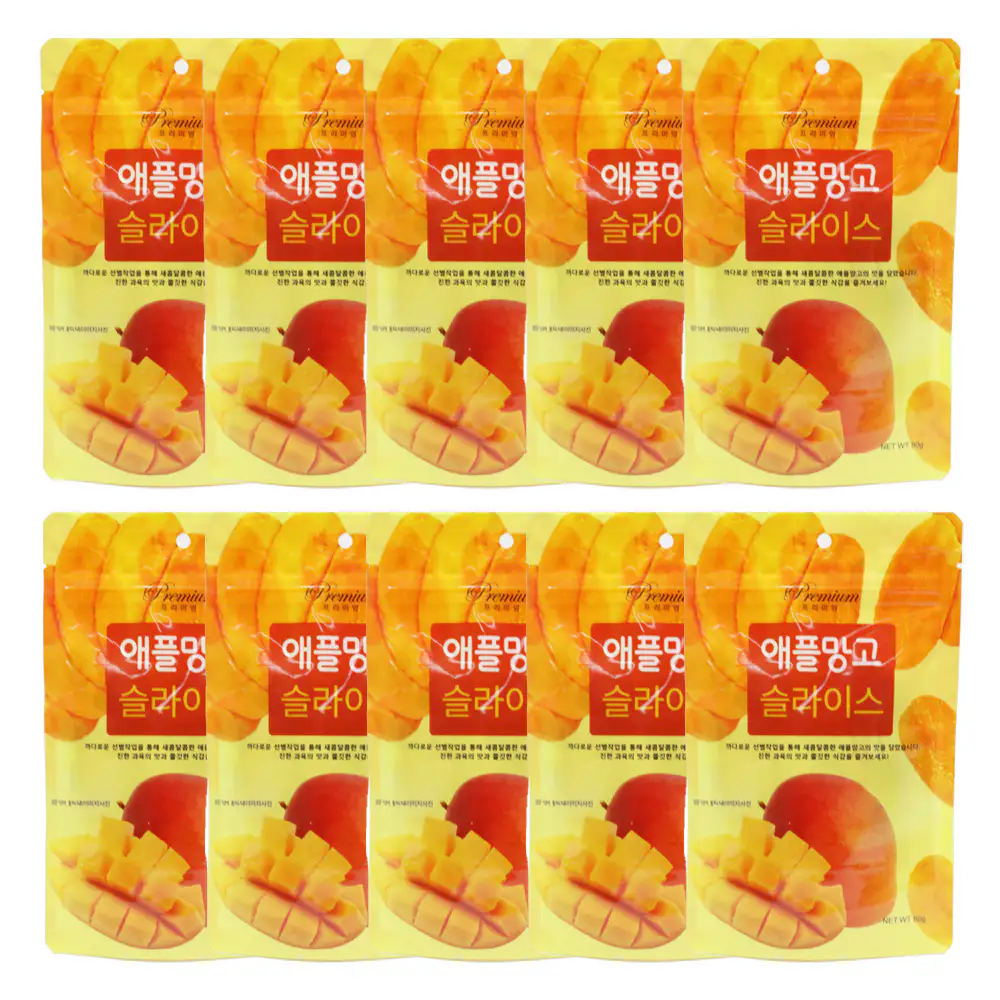 상품 이미지: 건망고 함량 95% 말랭이 베트남 말린 애플망고 슬라이스 80g, 10개