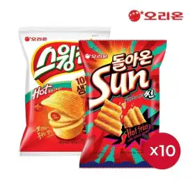상품 이미지: 오리온 스윙칩 볶음고추장 60g 10개 + 썬 핫 스파이시맛 80g 10개