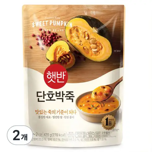 상품 이미지: 햇반 단호박죽, 420g, 2개