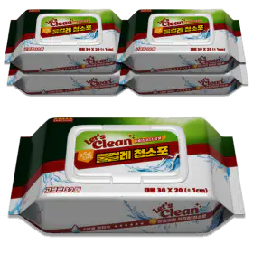 상품 이미지: 물걸레청소포 대형 5팩/총150매(팩당30매) 렛츠클린 고급형 베이킹소다