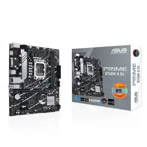 상품 이미지: (아이코다)ASUS PRIME B760M-K D4 메인보드 (LGA1700/DDR4/M-ATX) 코잇