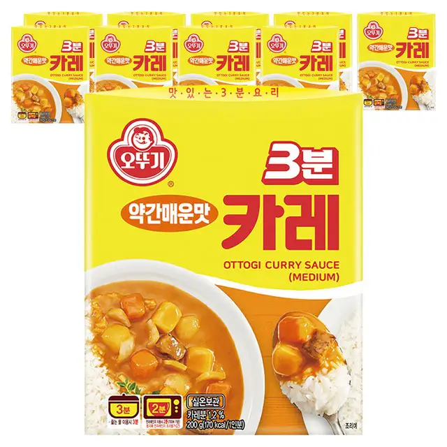 상품 이미지: 오뚜기3분 카레 약간매운맛, 200g, 10개