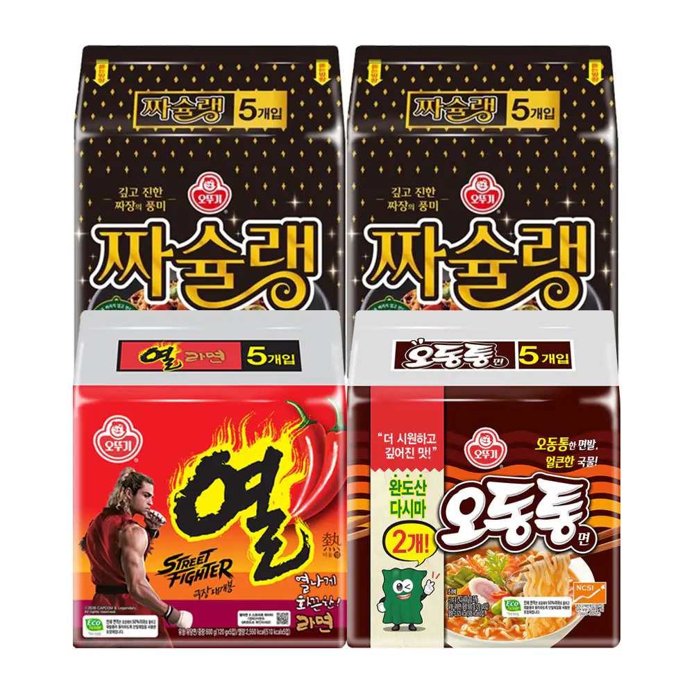 상품 이미지: 오뚜기 짜슐랭 145g 10개 + 오동통면 120g 5개 + 열라면 120g 5개
