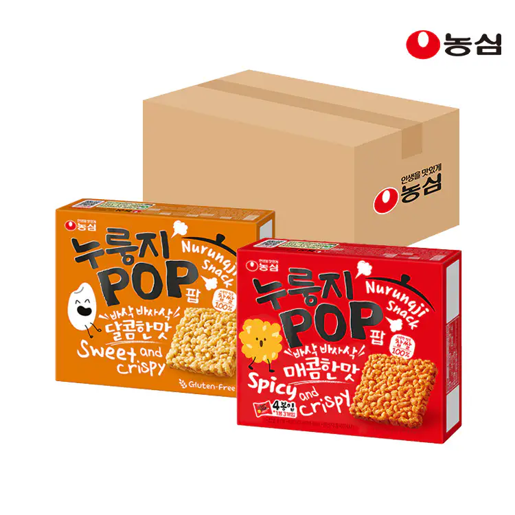 상품 이미지: 농심 누룽지팝 달콤한맛 8입+누룽지팝 매콤한맛 8입