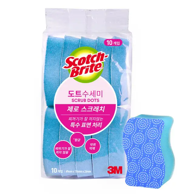 상품 이미지: 스카치브라이트 제로 스크래치 도트 수세미, 10개입, 1개