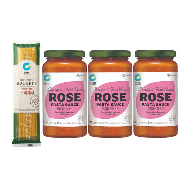 상품 이미지: 청정원 로제파스타소스 600g, 3개 + 스파게티면 500g, 1개