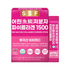 상품 이미지: 어린 저분자 피쉬 콜라겐 1500MG 1박스(100포) 분말 스틱 비타민C 비오틴