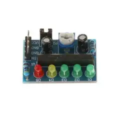 상품 이미지: LED 레벨 인디케이터 모듈 - 5단계 표시 - 배터리 잔량 오디오 레벨 미터 - 3.5V~12V - 교류 직류 점퍼 전환 - 감도 조절